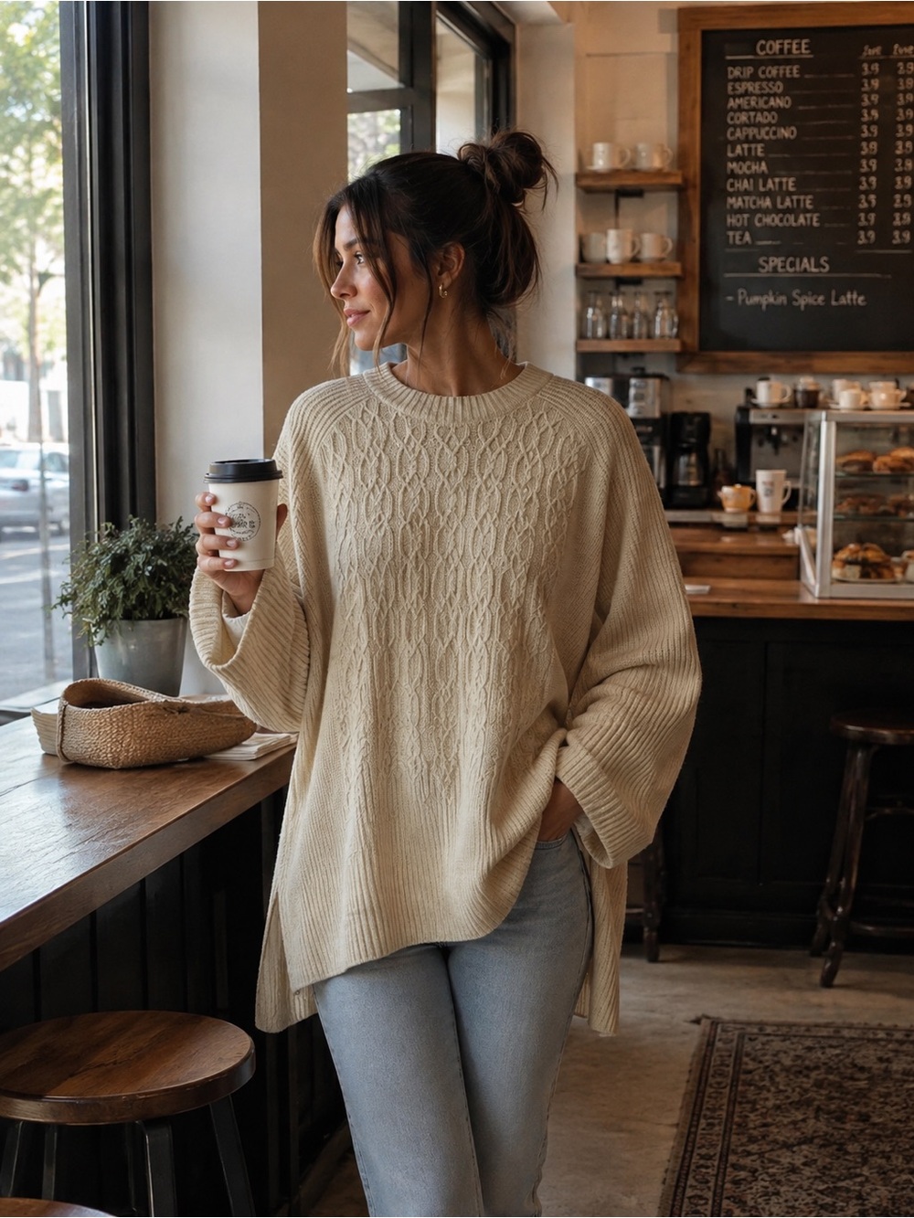 Design History brand sweater small very oversized and would fit up to a large.